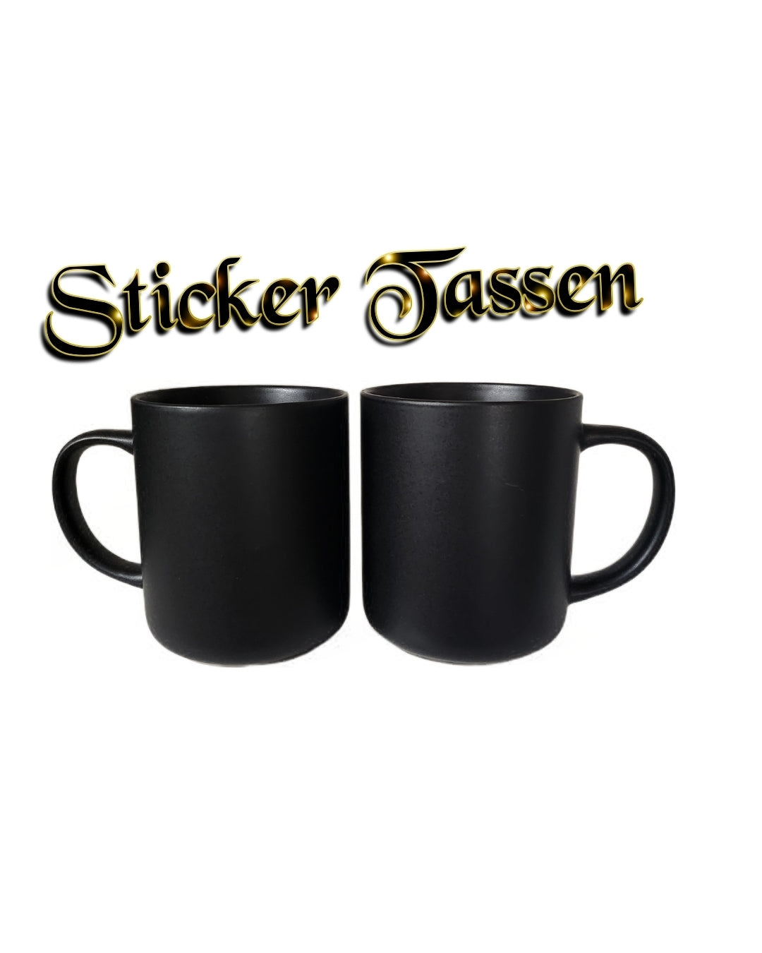 Schwarze Sticker Tassen