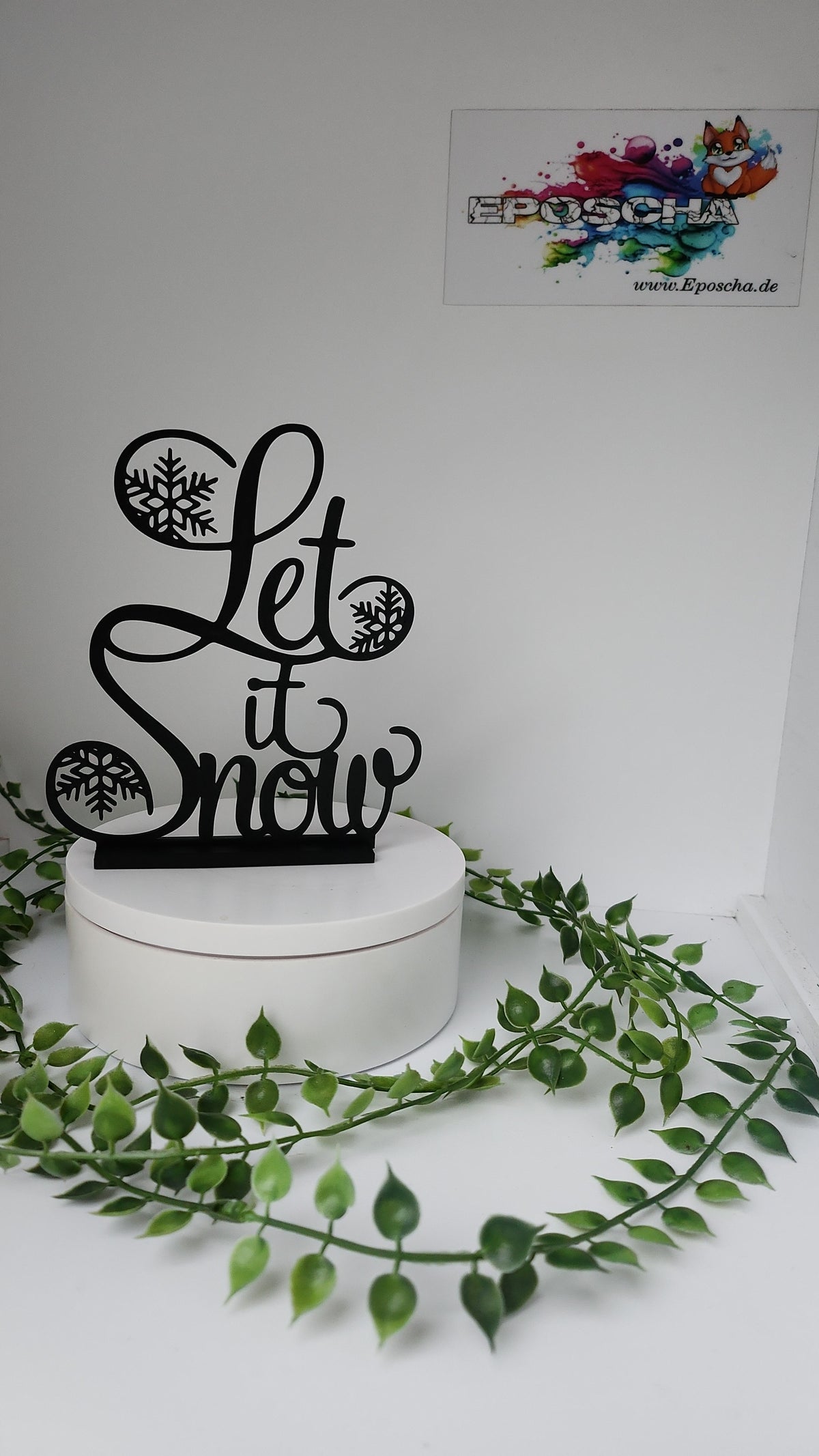Let it Snow Aufsteller, schwarz