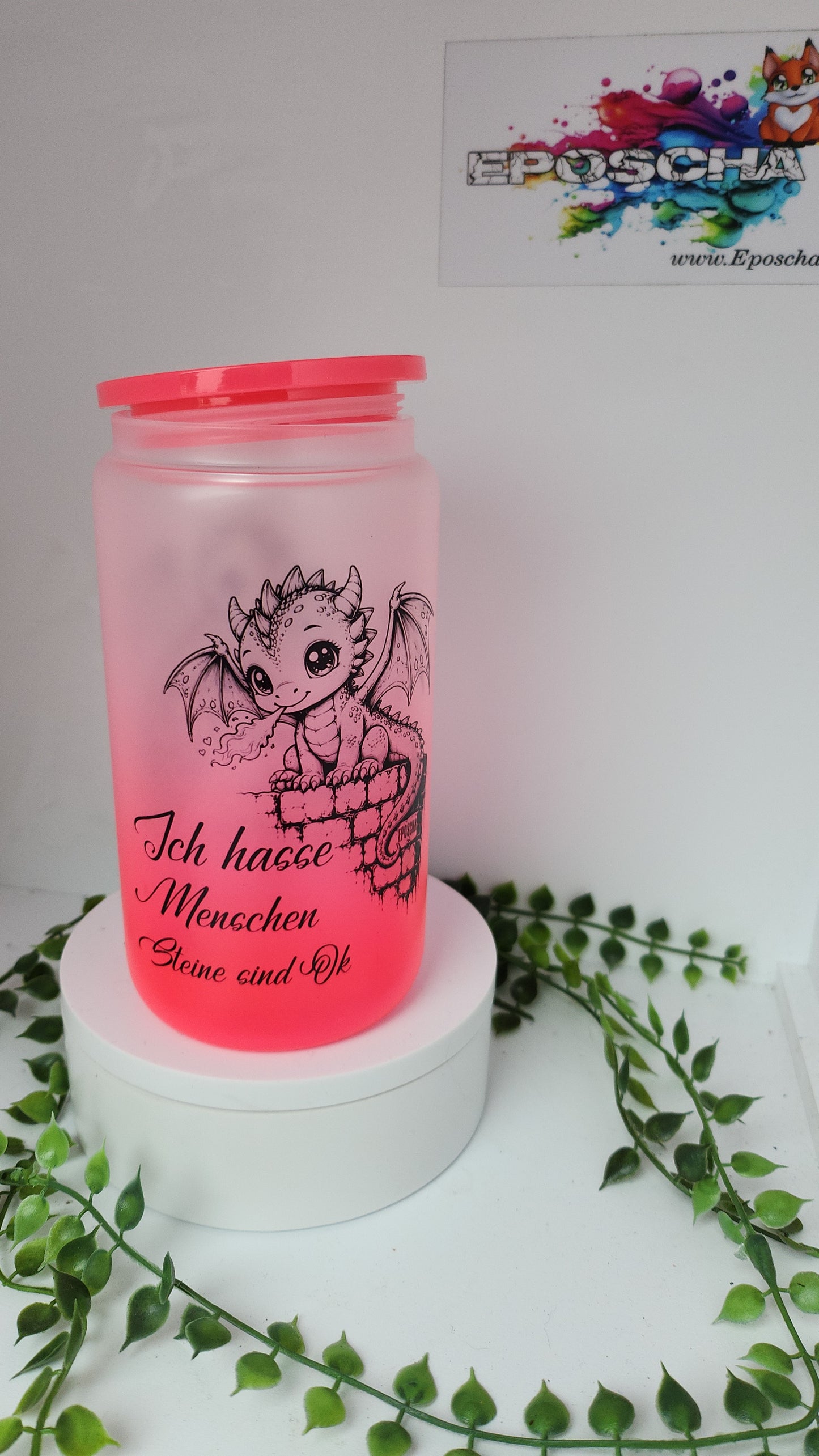 Neon ombre trinkglas