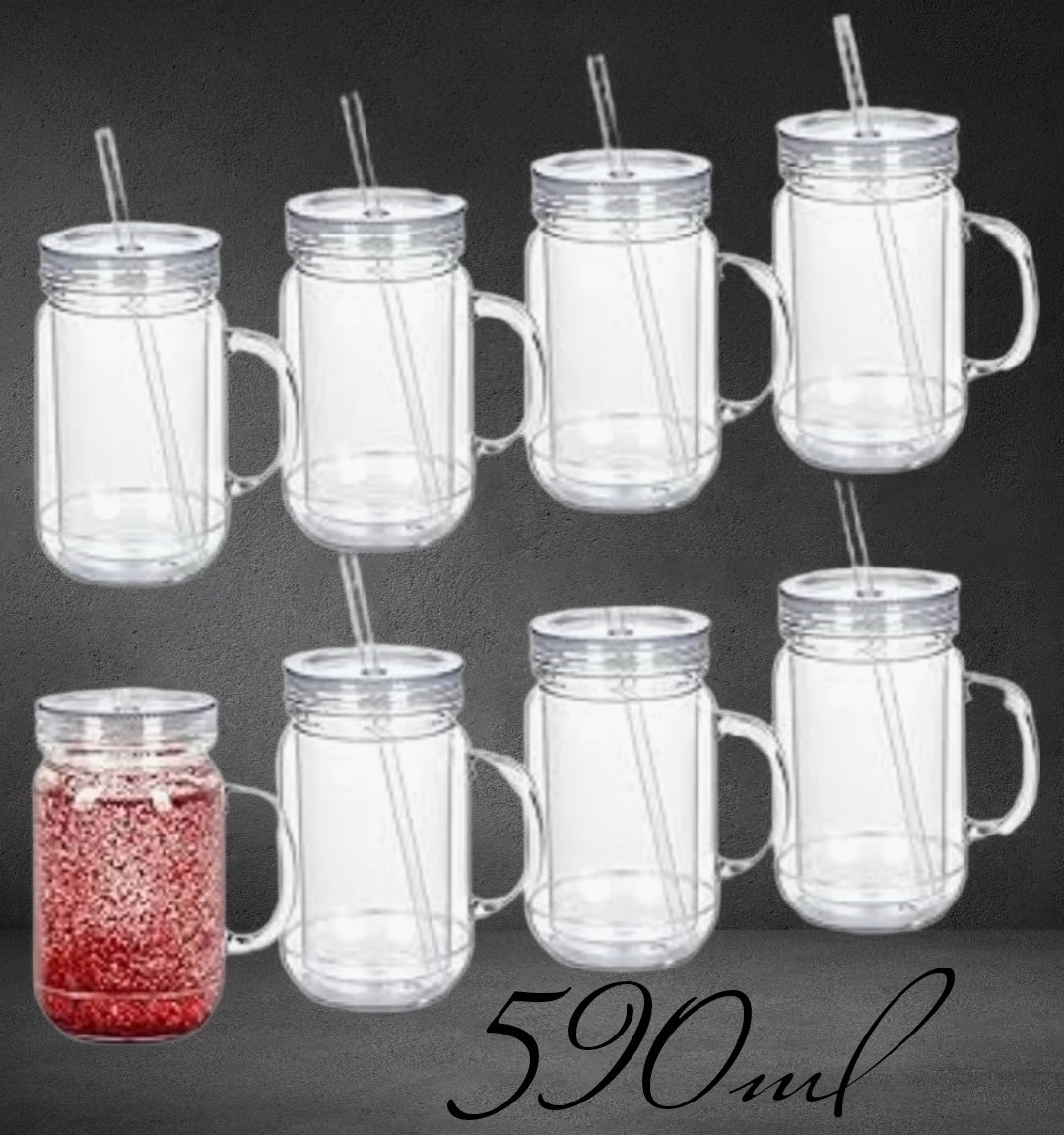 590ml henkel glitzerbecher