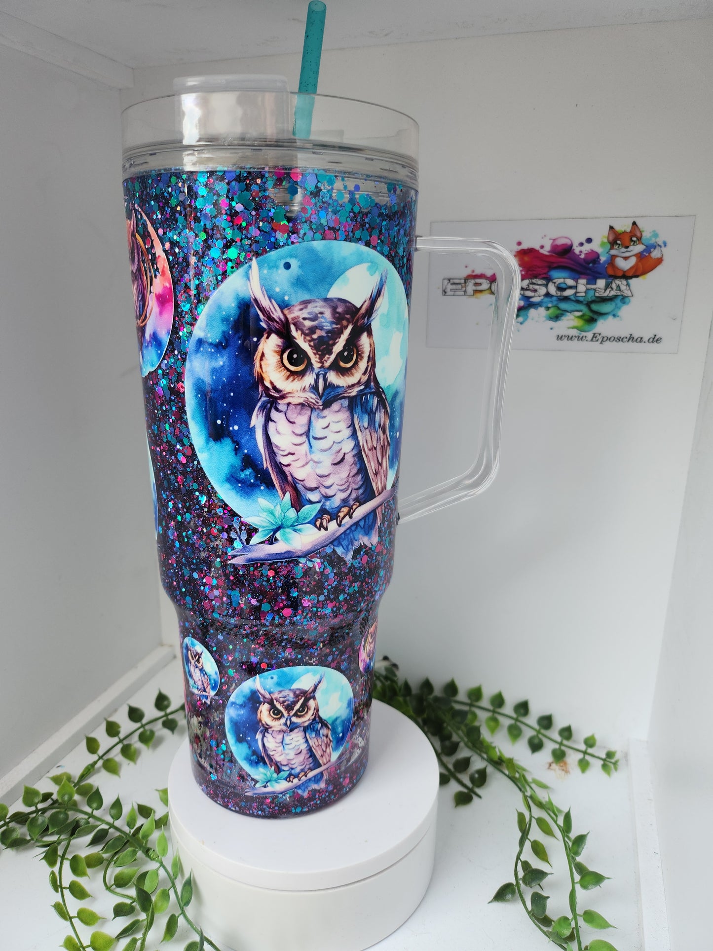 1200 snowglobe becher - eule