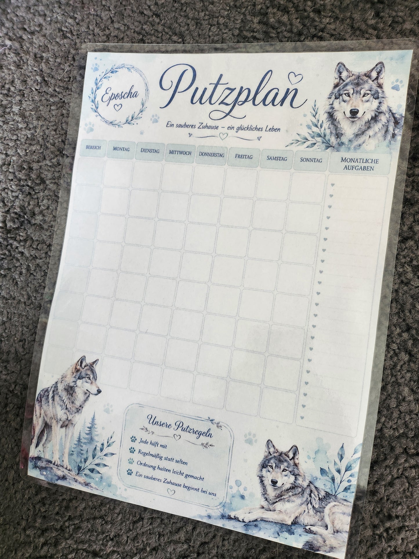 Putzplan -wölfe
