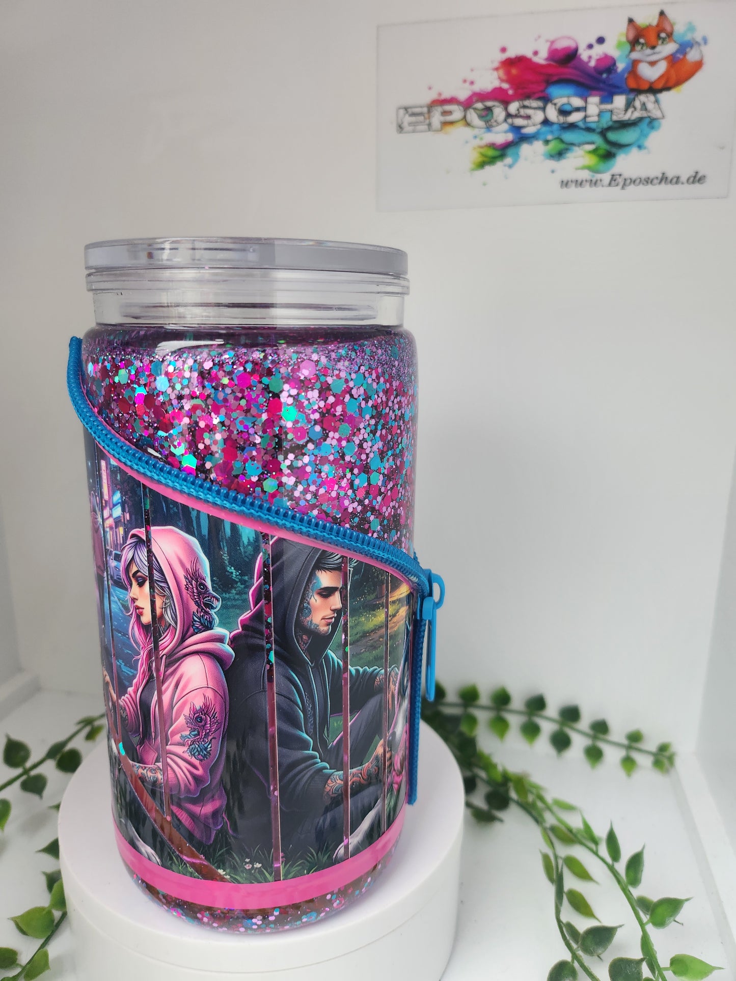 Pärchen mit Wölfen- zipp becher