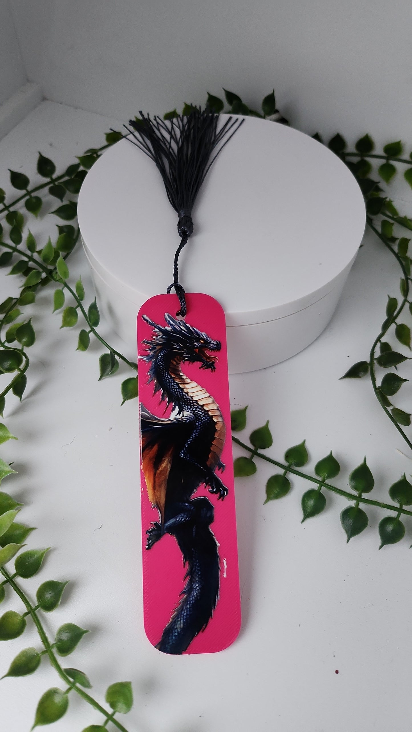 Lesezeichen pink - drache