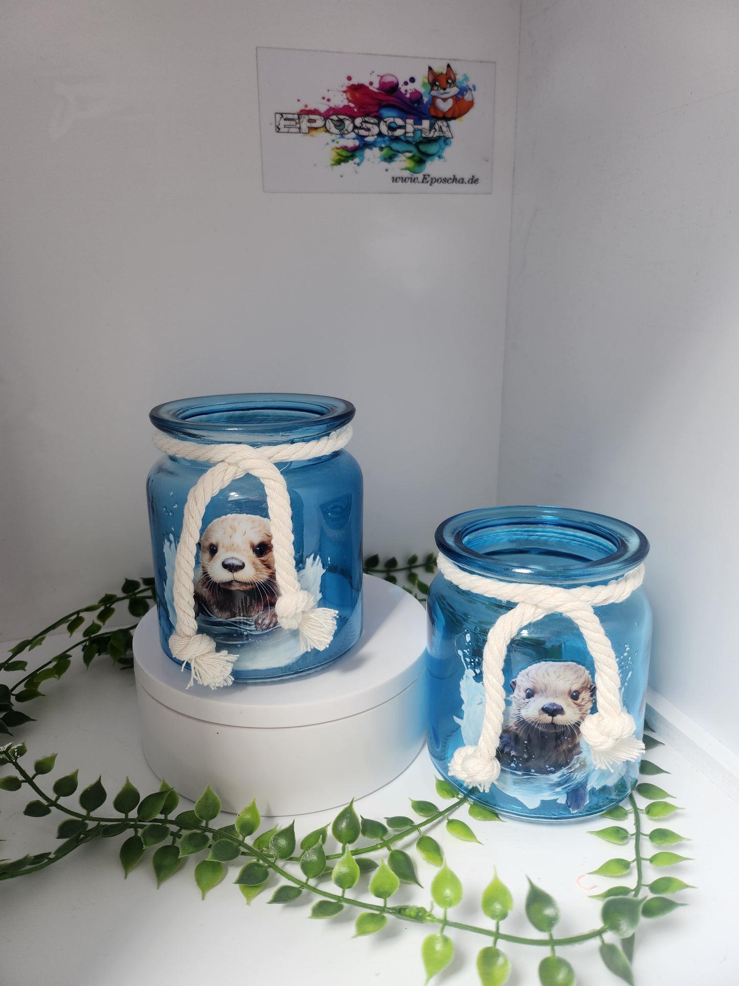 Teelicht glas SET otter