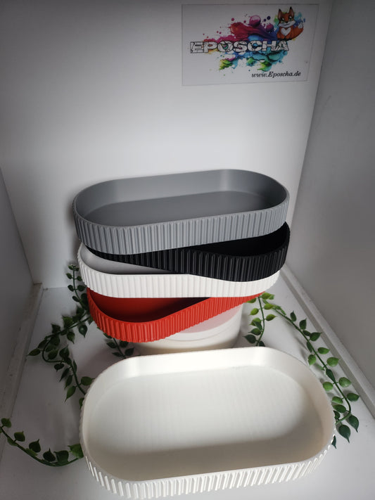 Tablett groß - oval - weiß