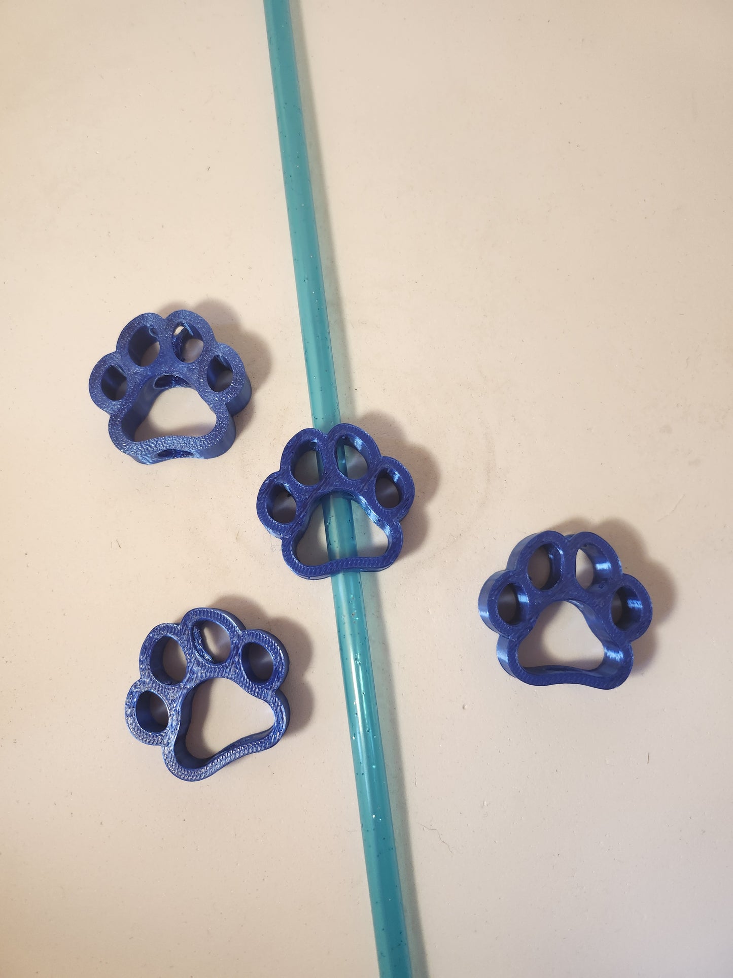 Strohhalm-Topper, Pfötchen- Royal blau