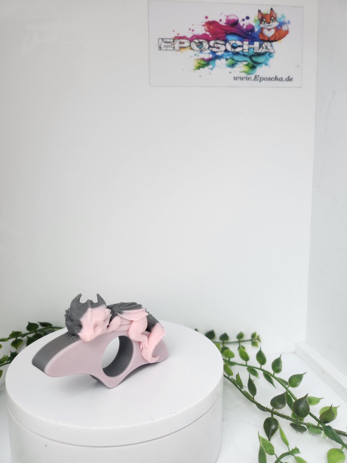 Buchseitenhalter- Sleep Dragon -grau/rosa