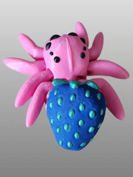 XL Erdbeer Spinne - rosa blau