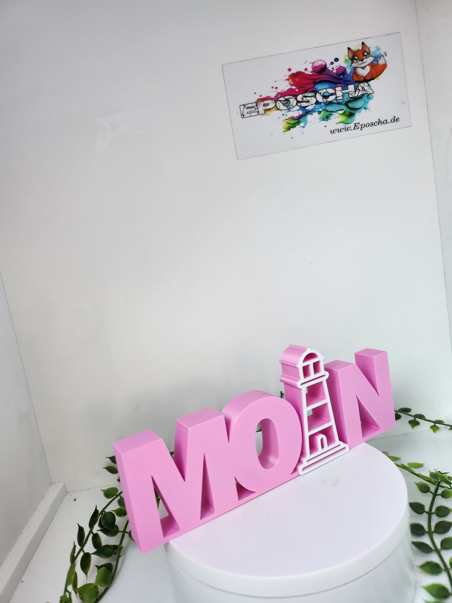Moin Leuchtturm Aufsteller - rosa