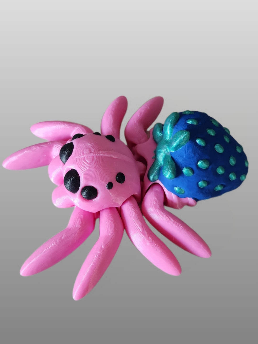 XL Erdbeer Spinne - rosa blau