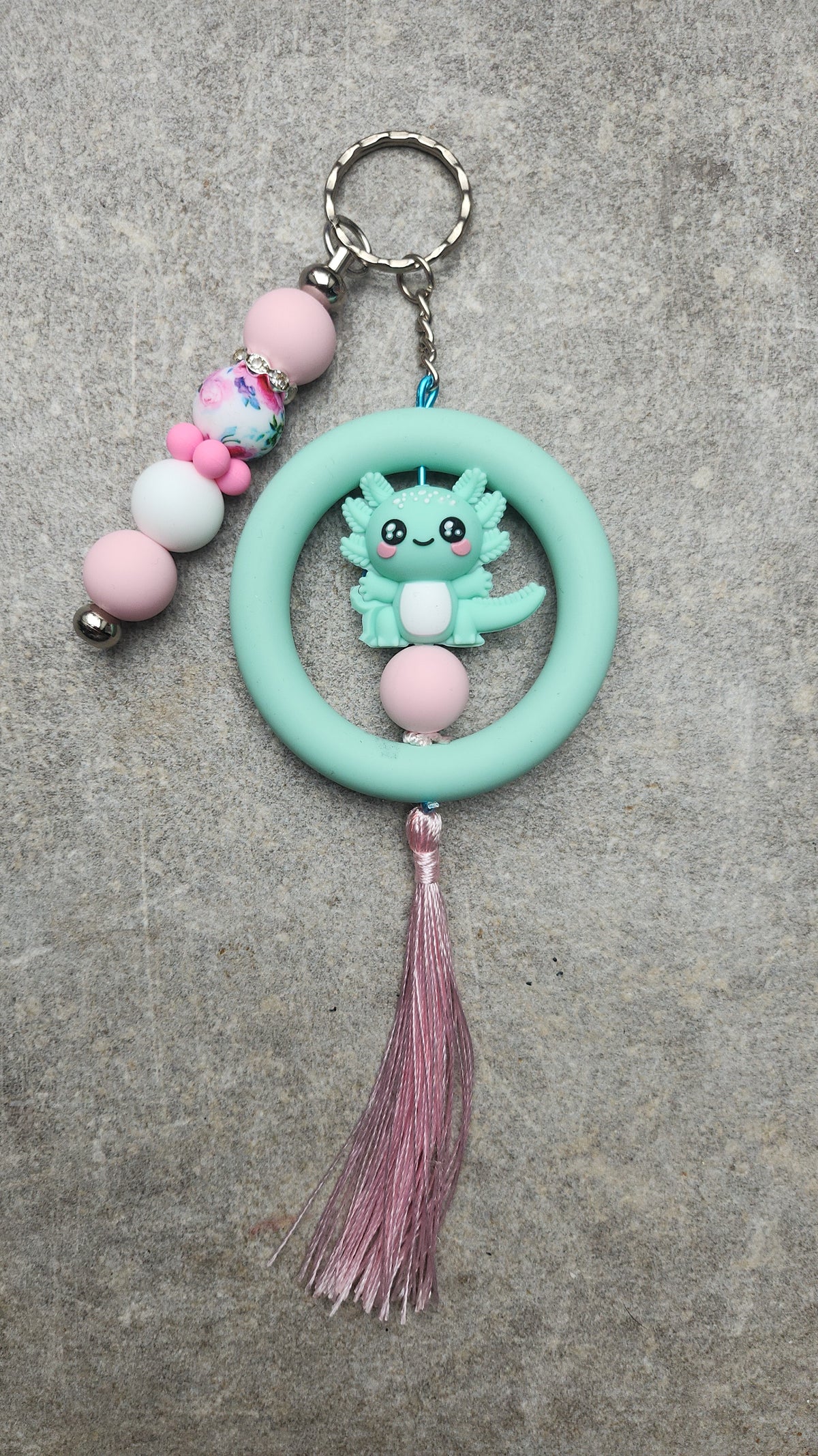 Kombi Anhänger- Axolotle mint/rosa