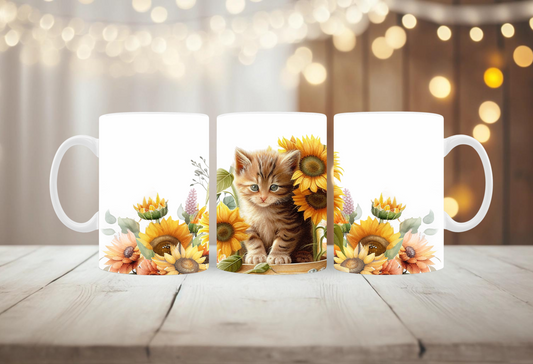 Sonnenblumen Katze