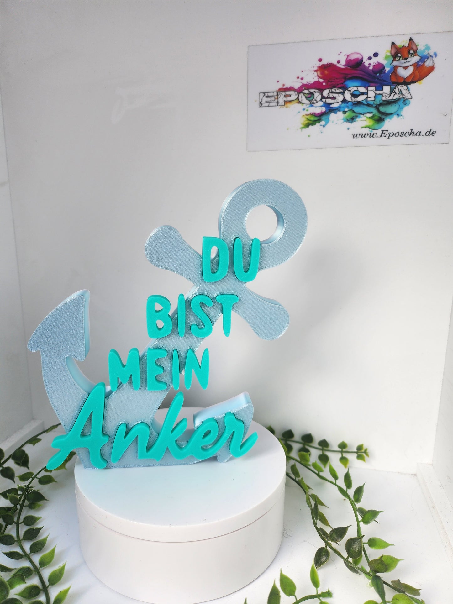 Du bist mein Anker- Hellblau metallic