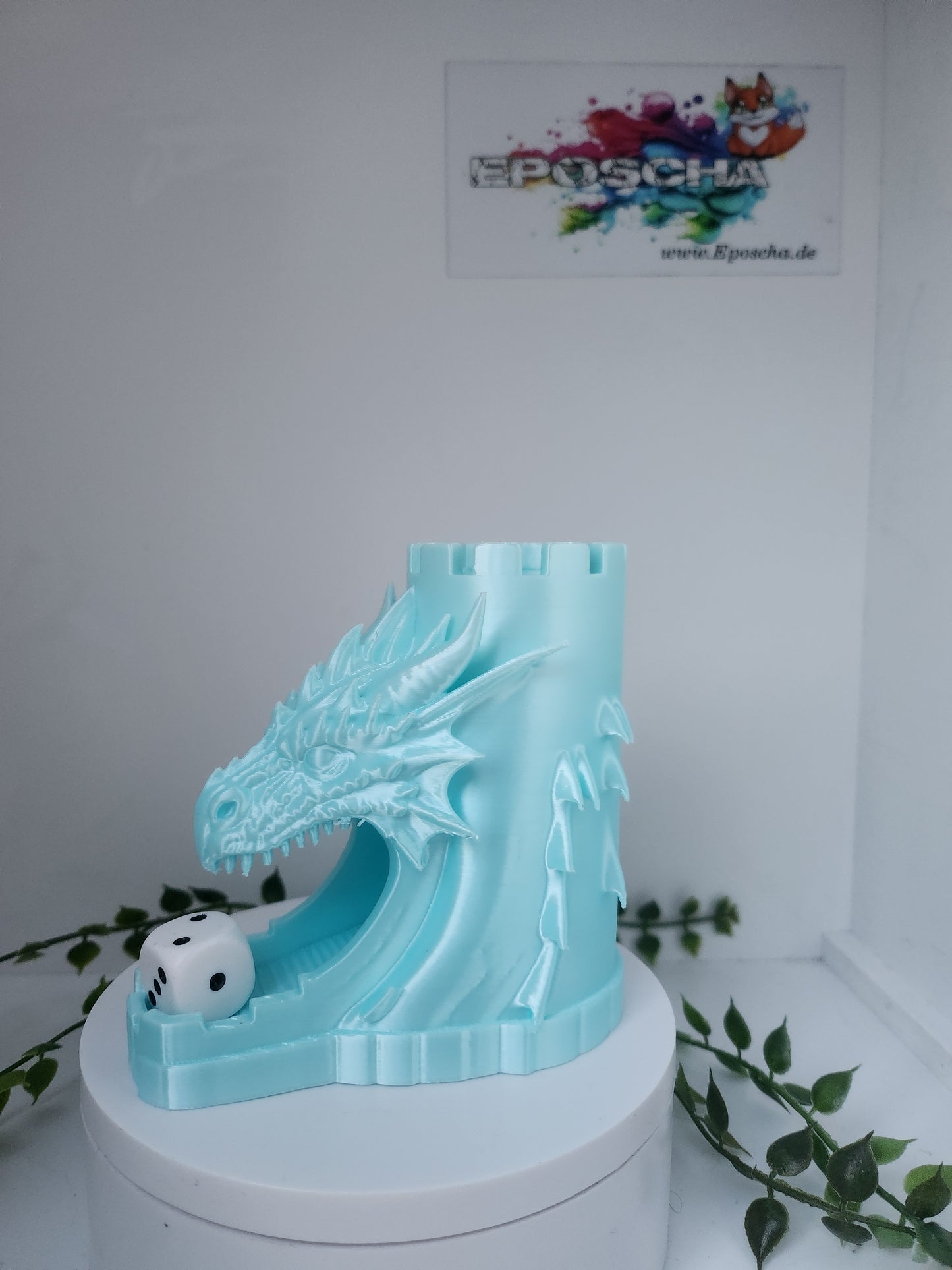 Würfelturm -Drache - iceblue