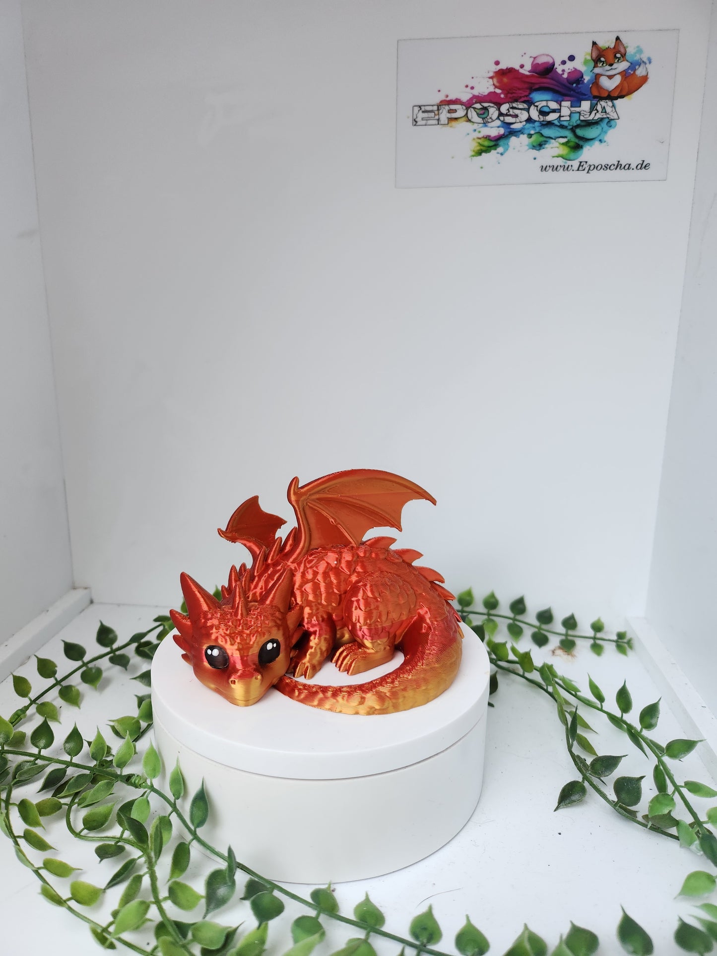 Liegender drache - rot/gold