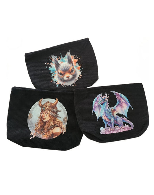 Kosmetiktasche schwarz/Kord