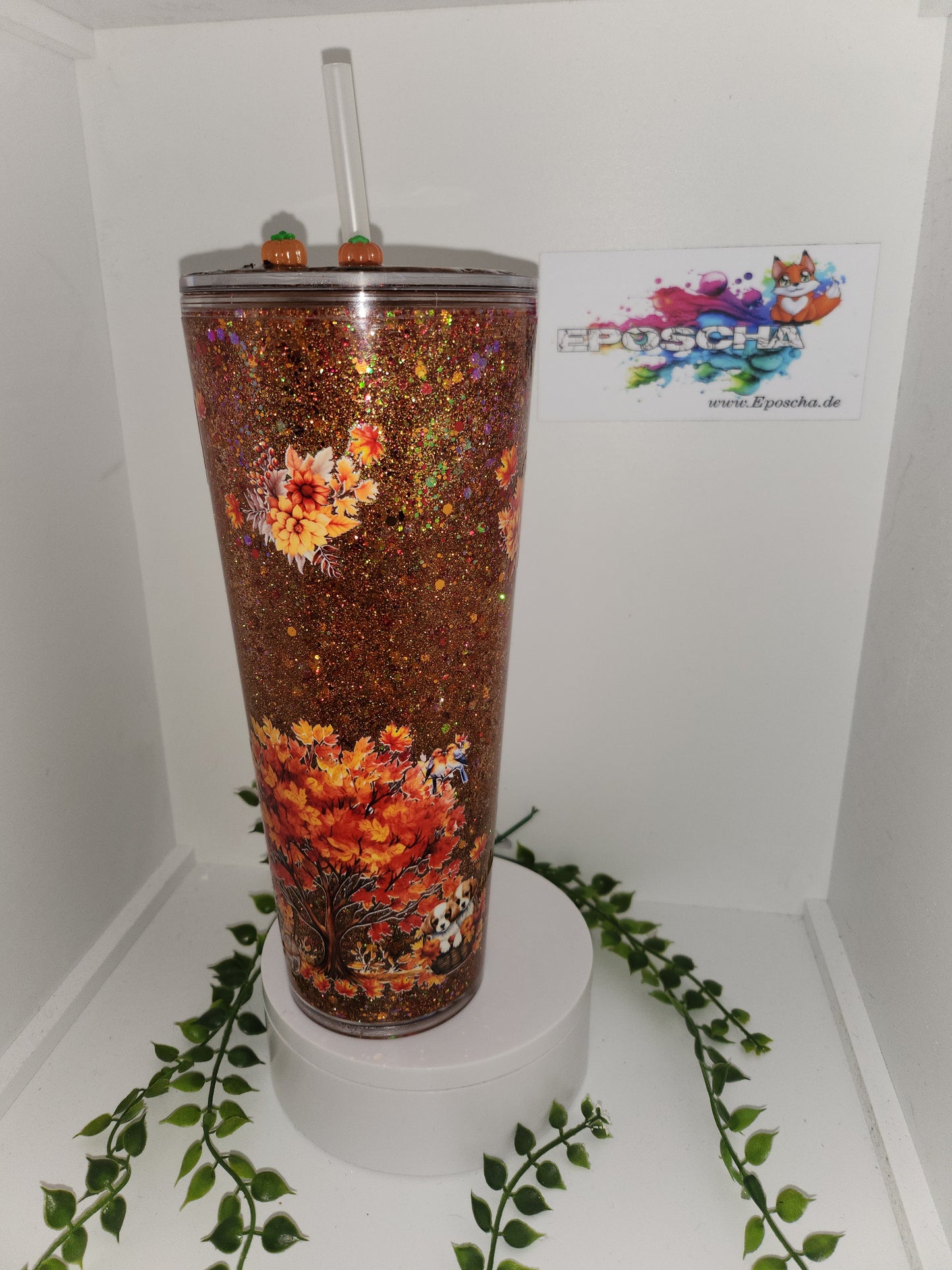 Herbst Glitzerbecher 700ml