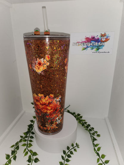 Herbst Glitzerbecher 700ml