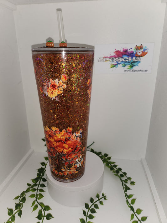 Herbst Glitzerbecher 700ml