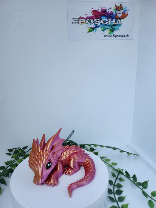 Schlafdrache pink-rot-gold