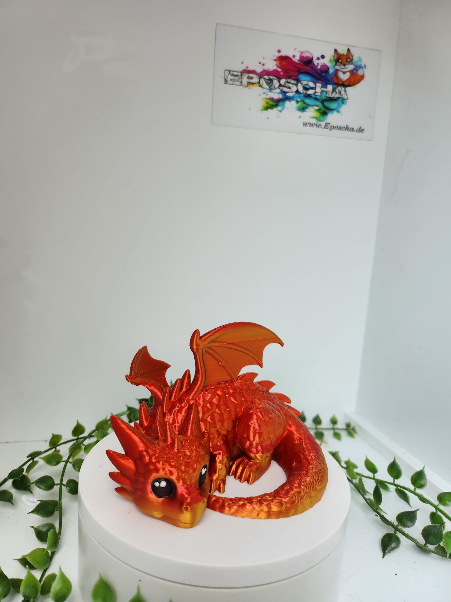 Liegender drache - rot/gold