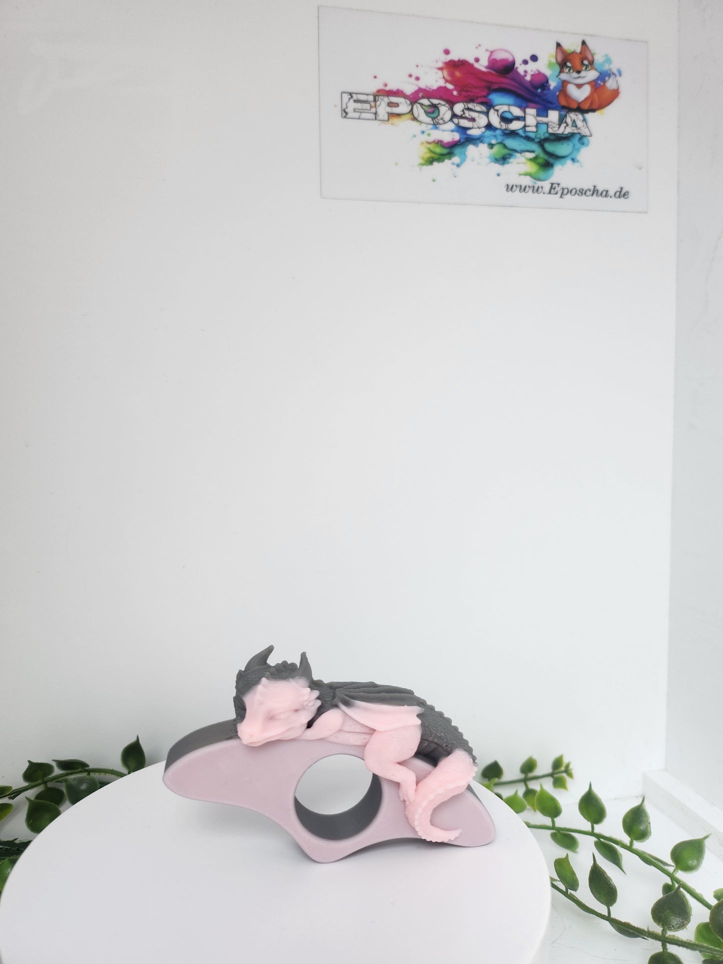 Buchseitenhalter- Sleep Dragon -grau/rosa