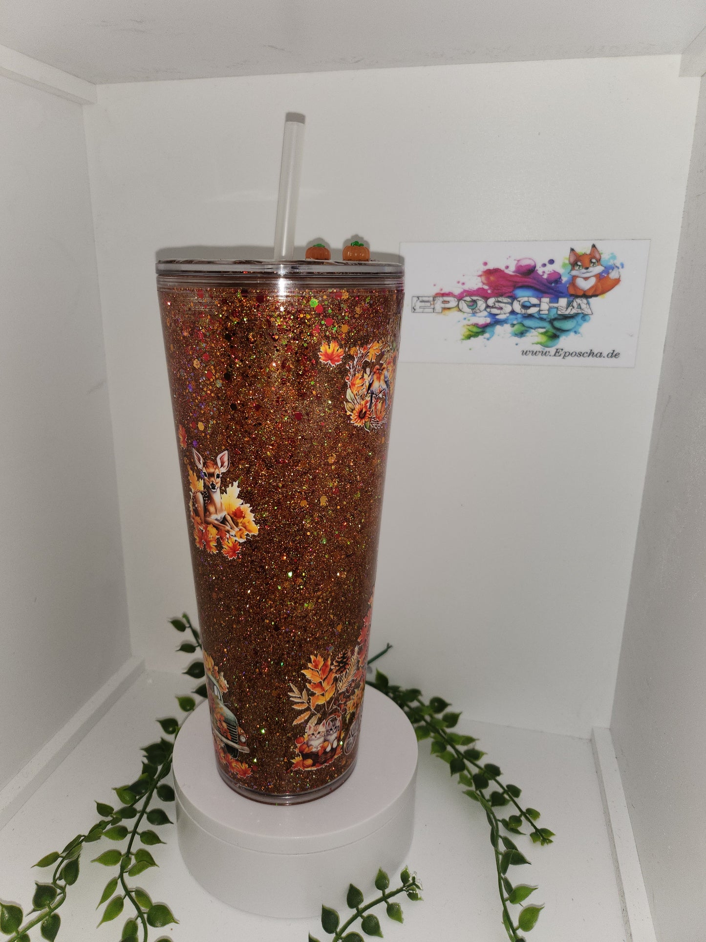 Herbst Glitzerbecher 700ml