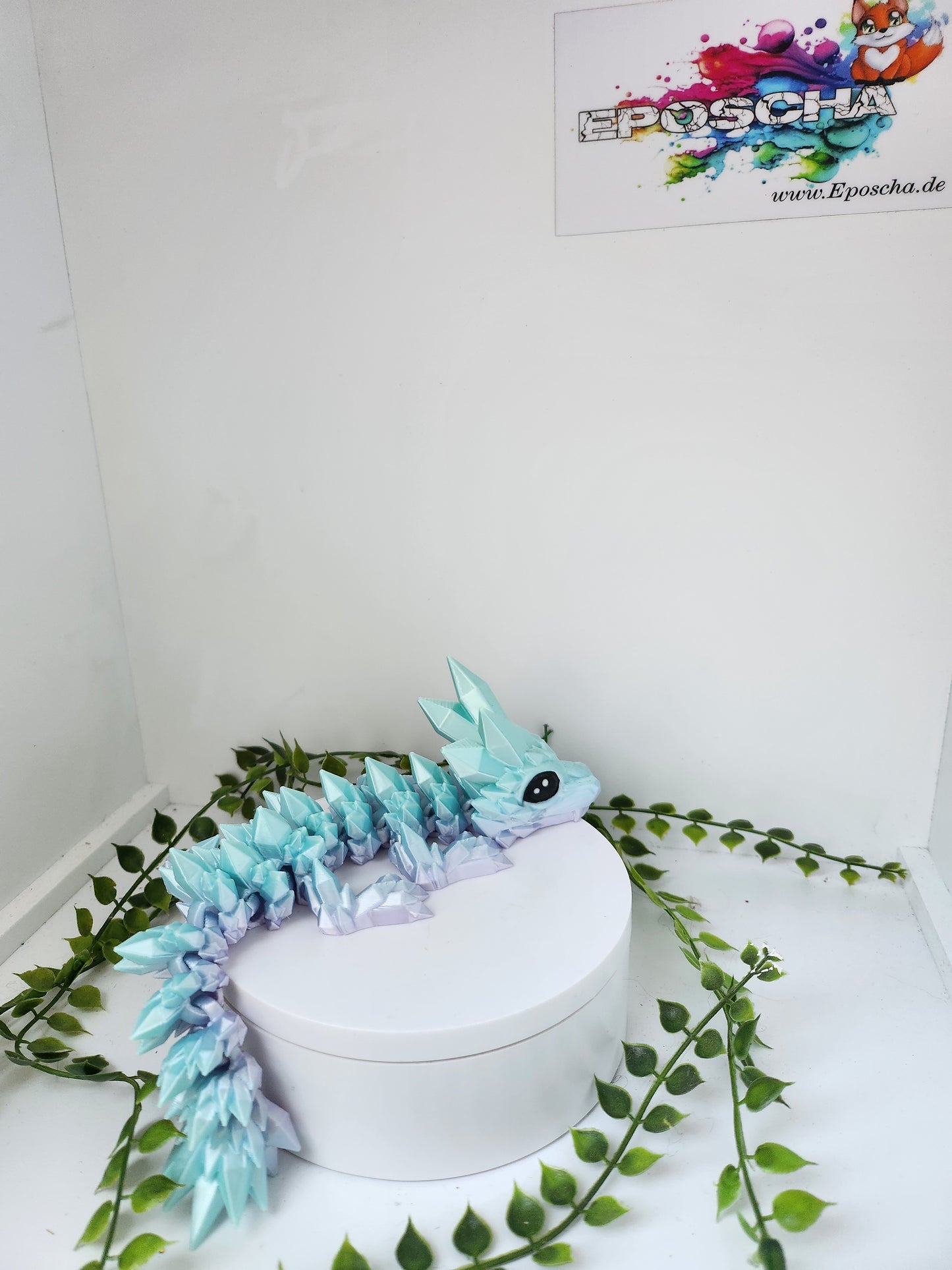 Kristalldrache iceblue/lila