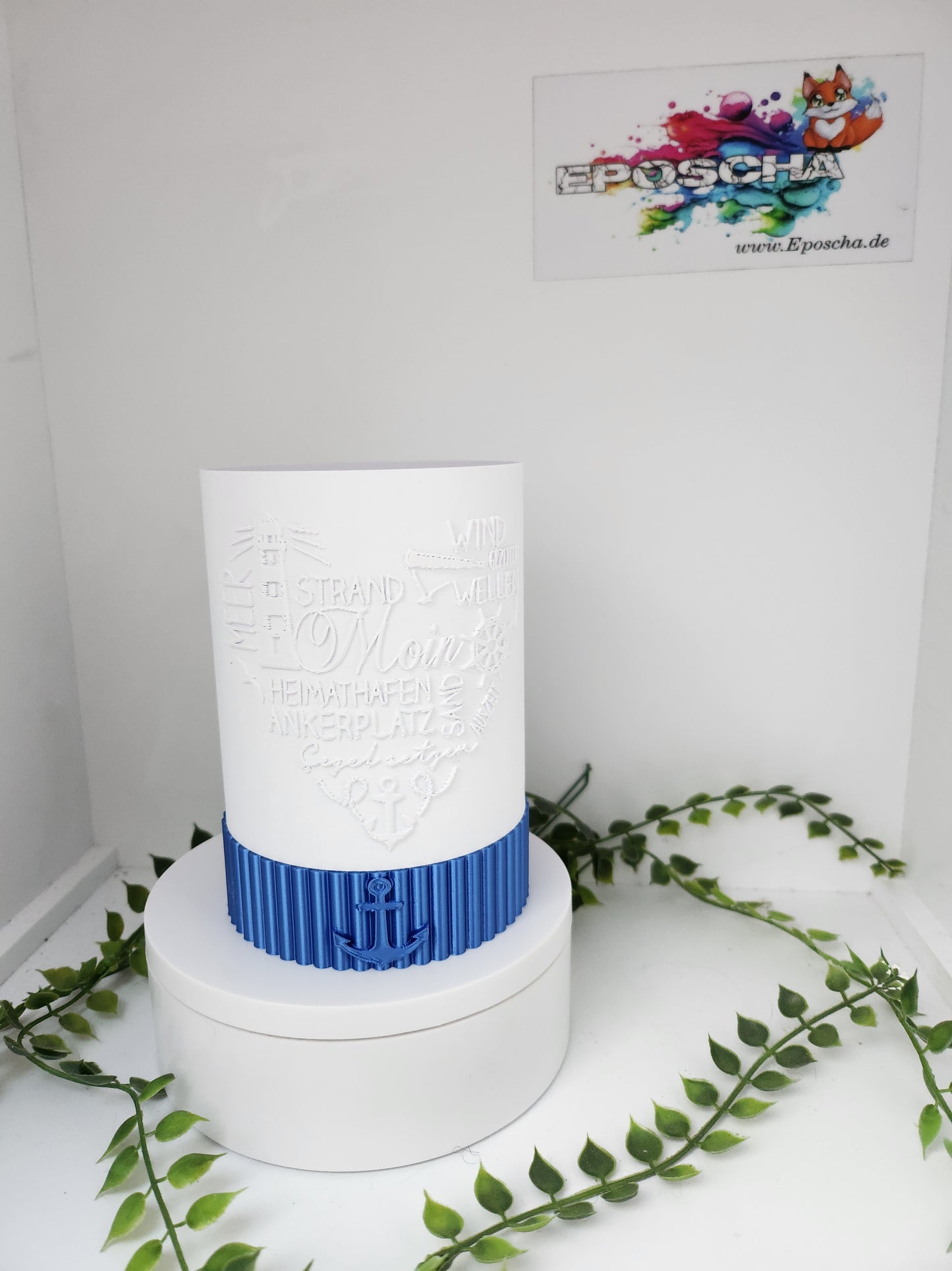 Windlicht maritim Royalblau
