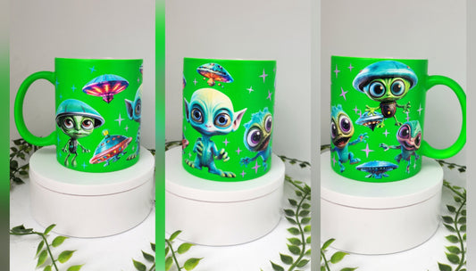 Matte Neon grüne tasse - aliens 👽