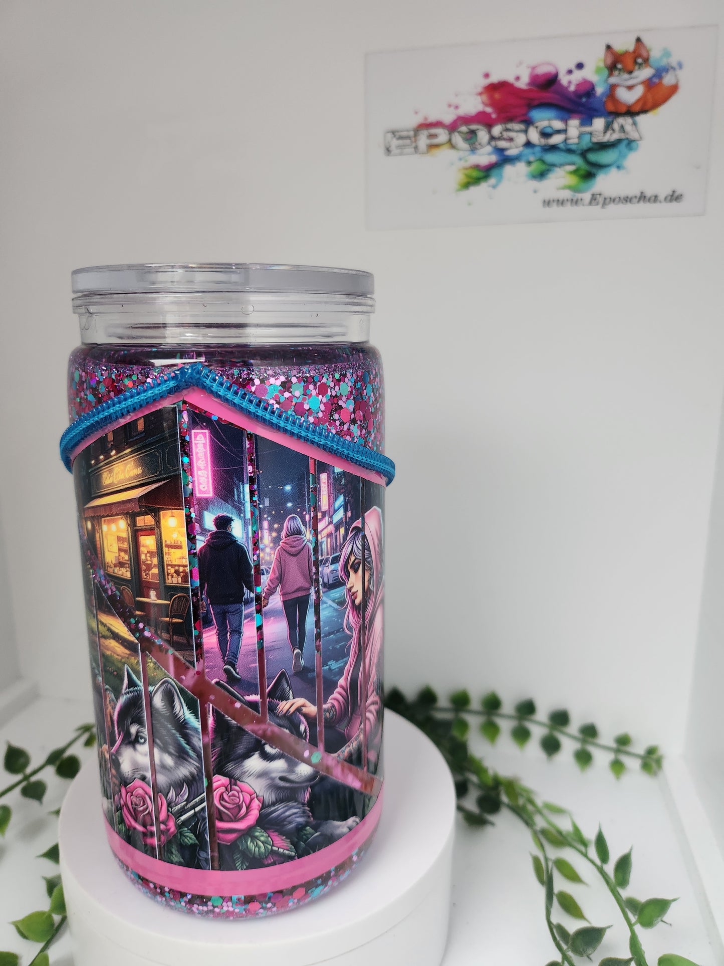 Pärchen mit Wölfen- zipp becher
