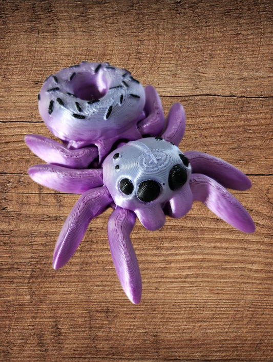 Donut Spinne- lila/Eisblau