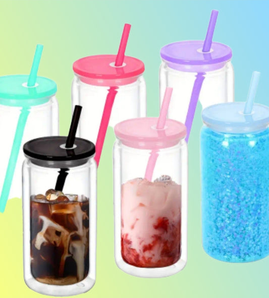 Kunststoffbecher Glitzer/lava 470ml