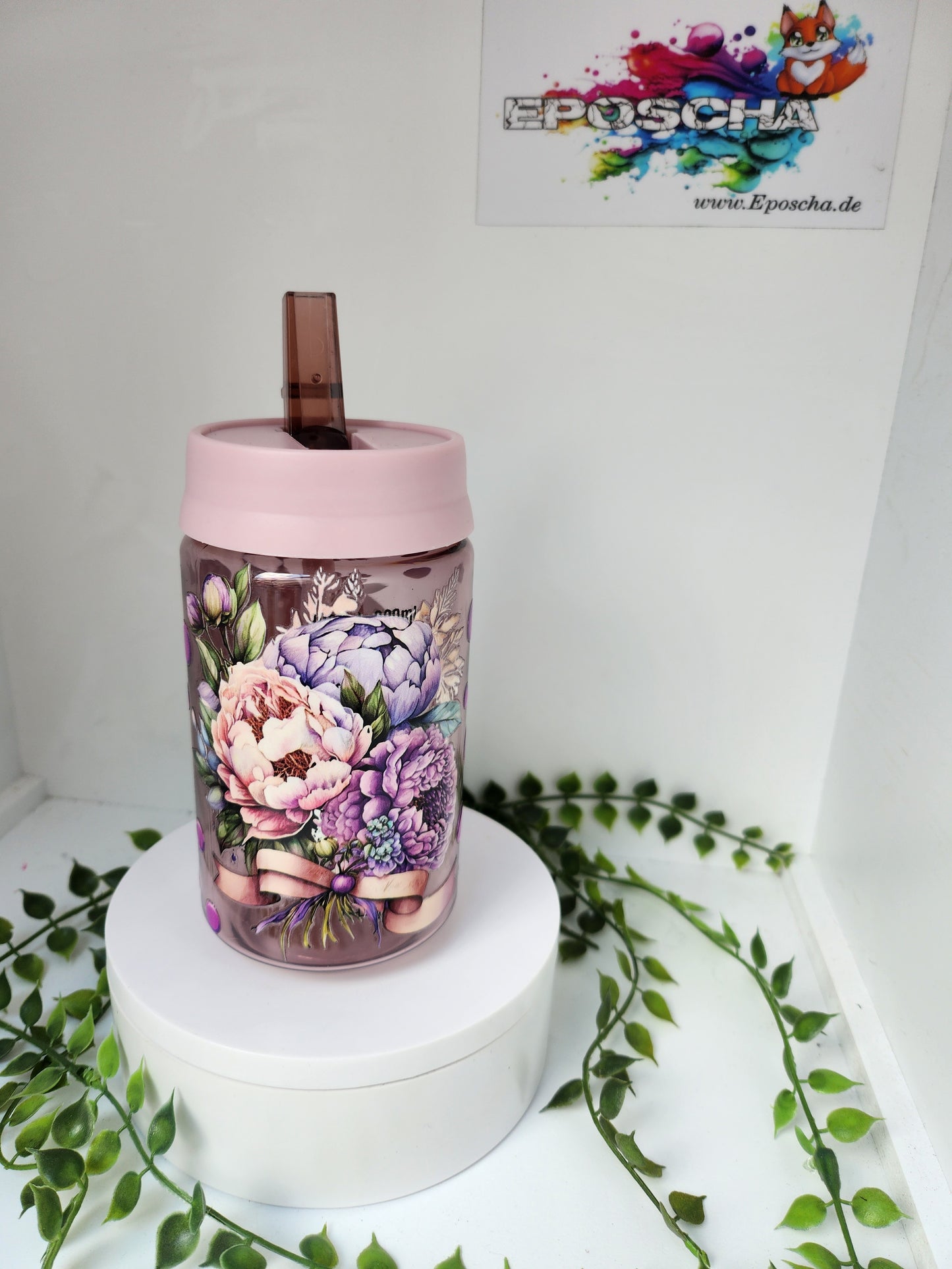 Trinkbecher 300ml rosa -flower