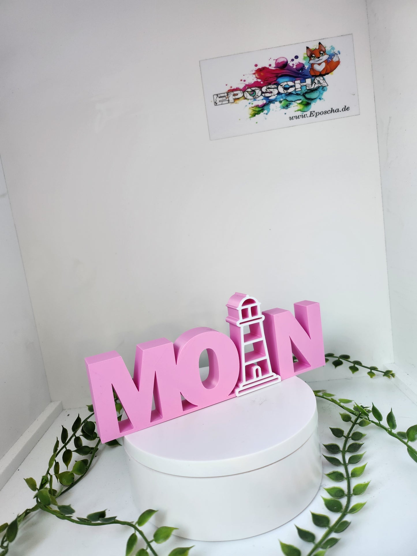 Moin Leuchtturm Aufsteller  - rosa