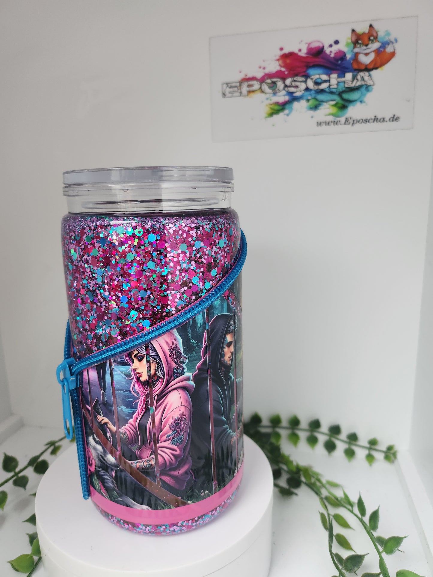 Pärchen mit Wölfen- zipp becher