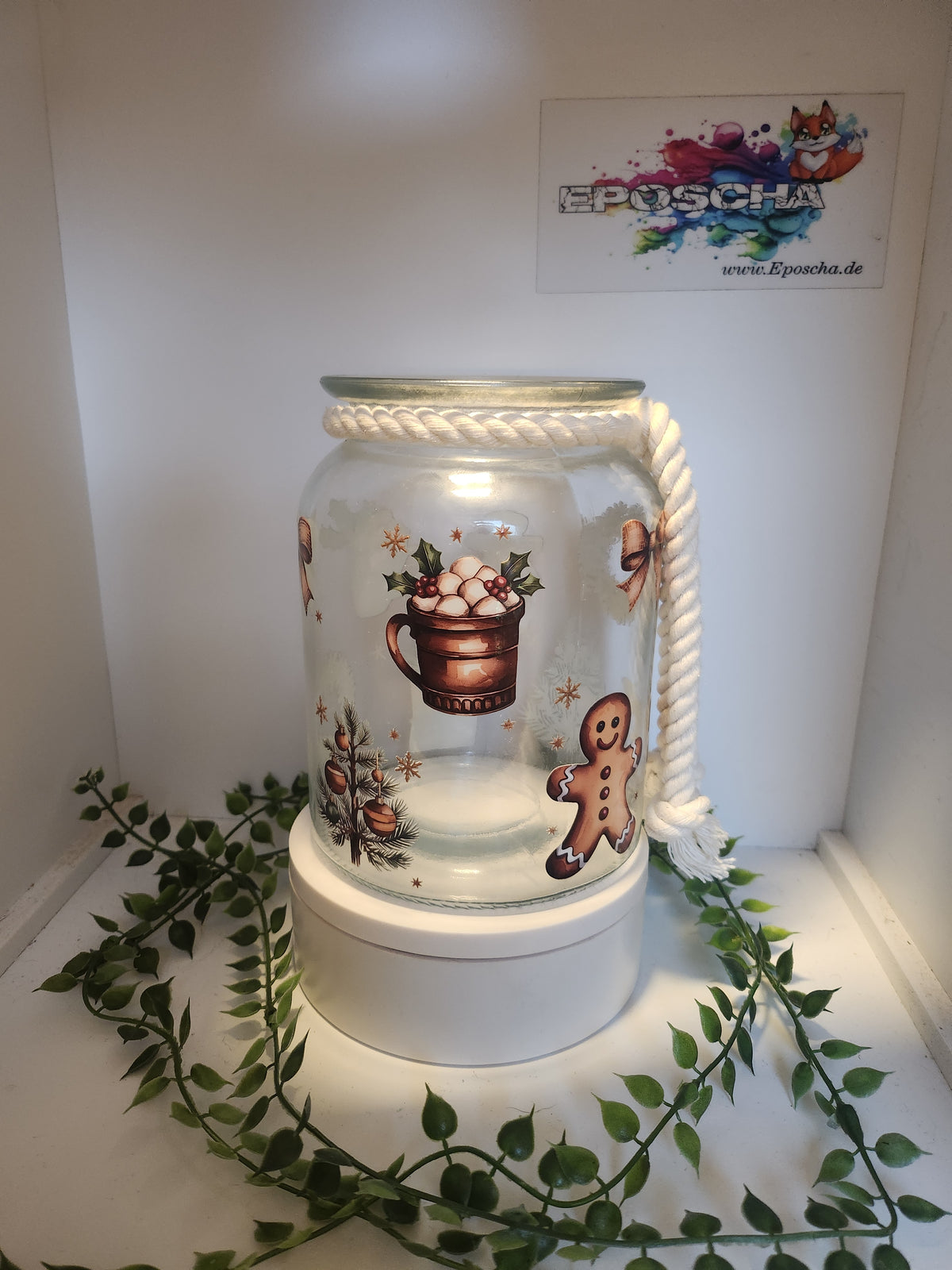 Lebkuchen Teelicht glas groß