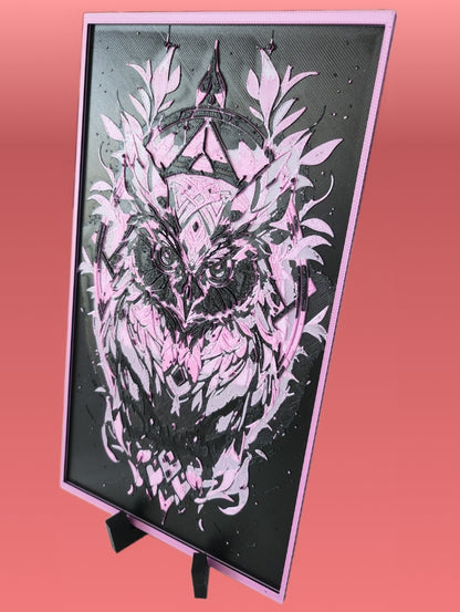 Hueforge Eule - rosa