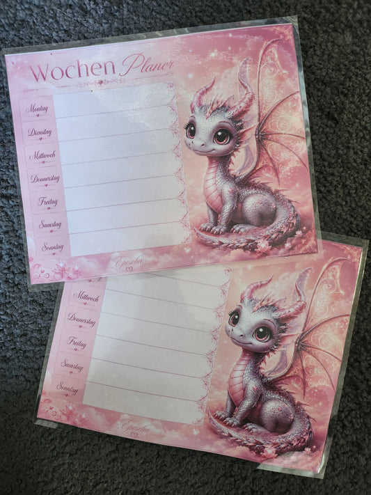 Wochenplan- pink dragon