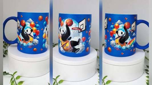Matt blaue tasse - Basketball panda