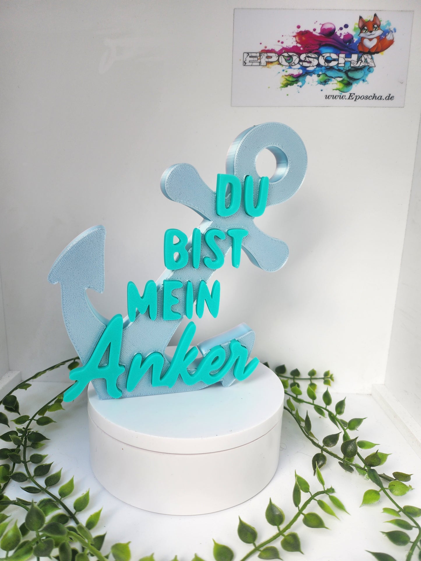 Du bist mein Anker- Hellblau metallic
