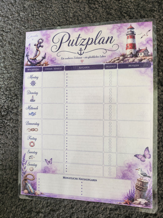 Putzplan - lila schmetterlings-küste