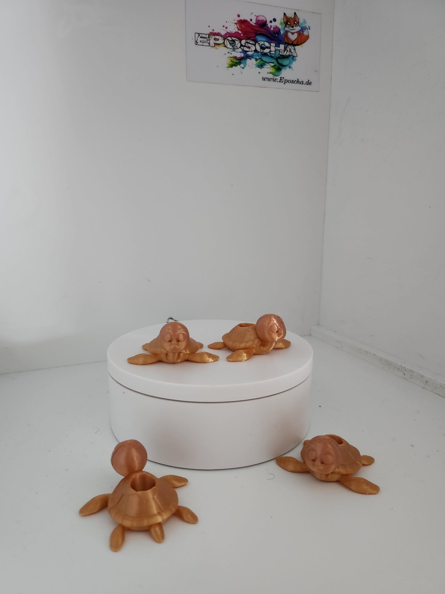 Strohhalm-Topper Schildkröte, Gold