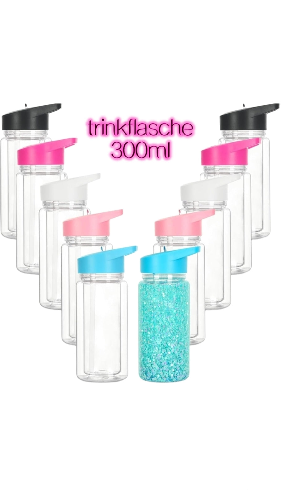 Glitzer/lava trinkflasche 300ml