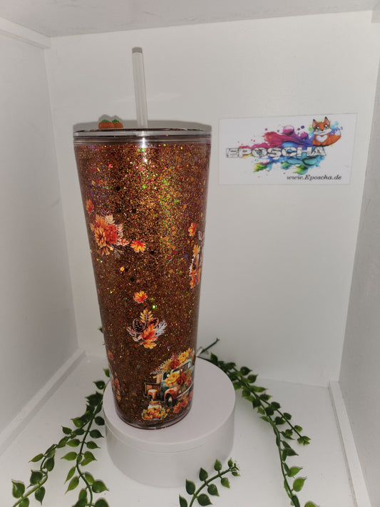Herbst Glitzerbecher 700ml