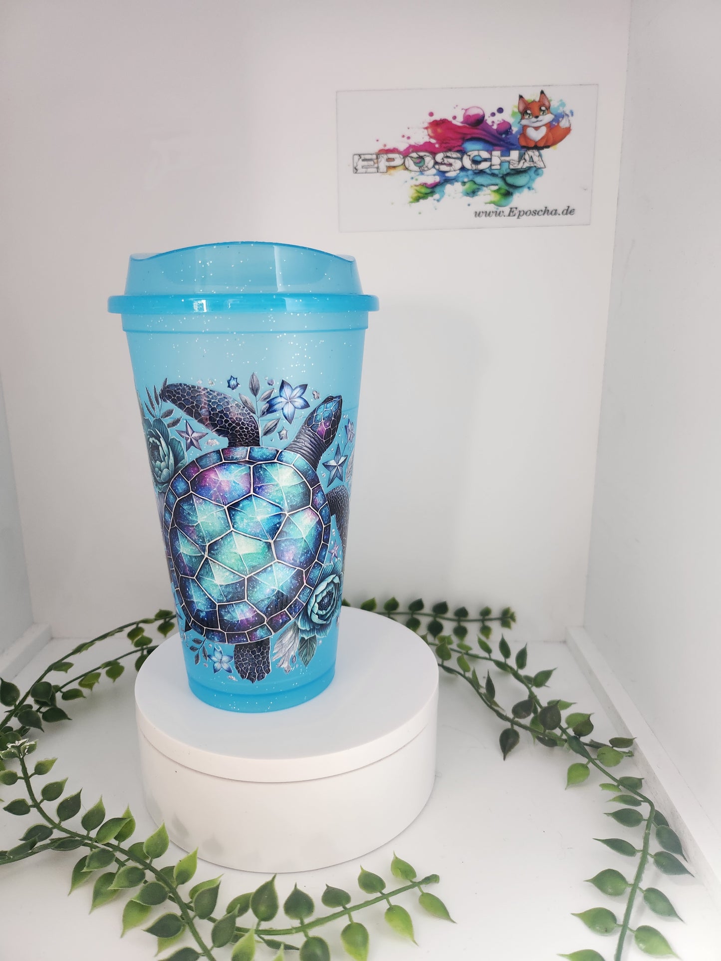 To go becher - hellblau- Schildkröte