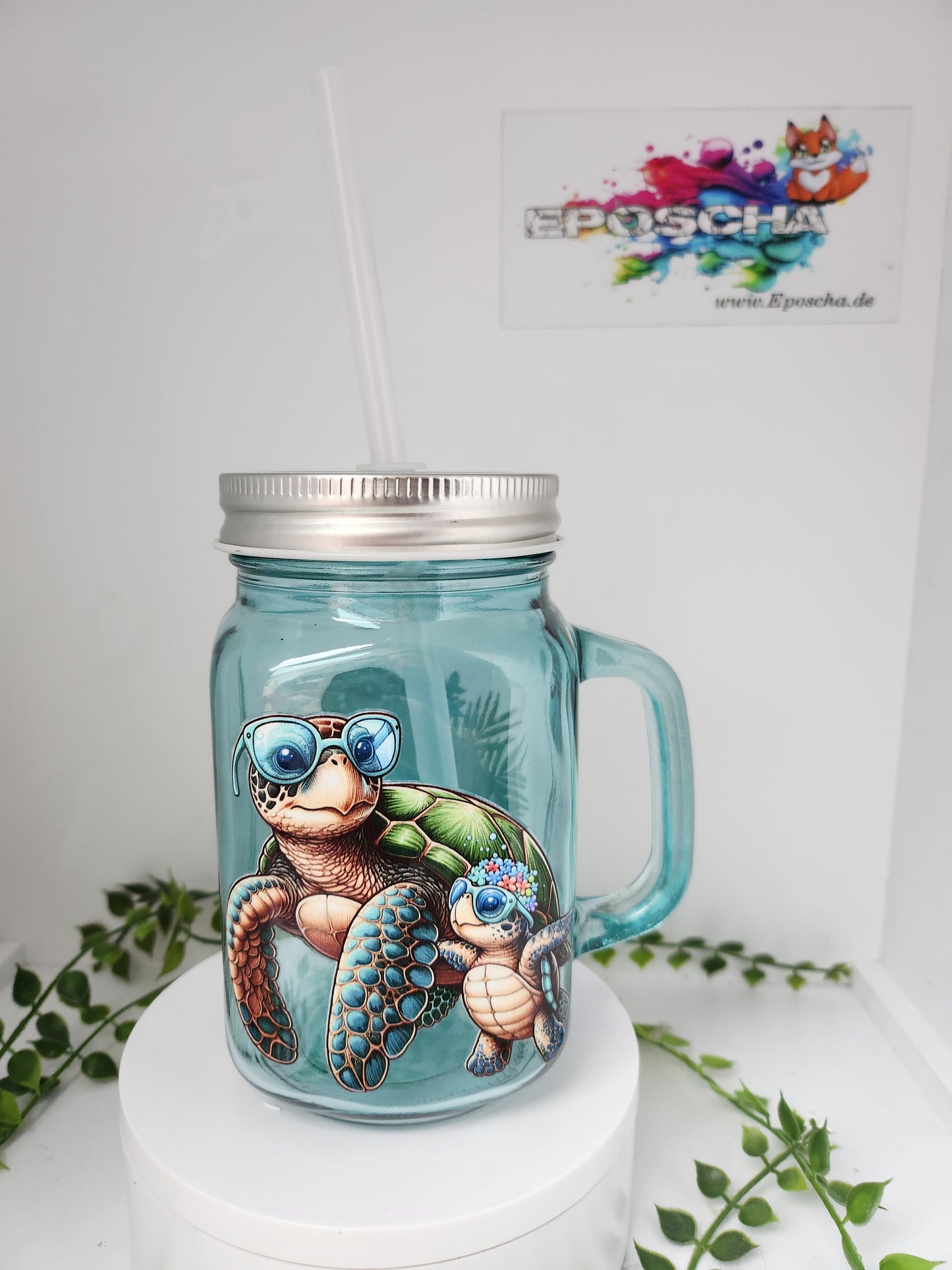 Trinkglas blue #schildkröte
