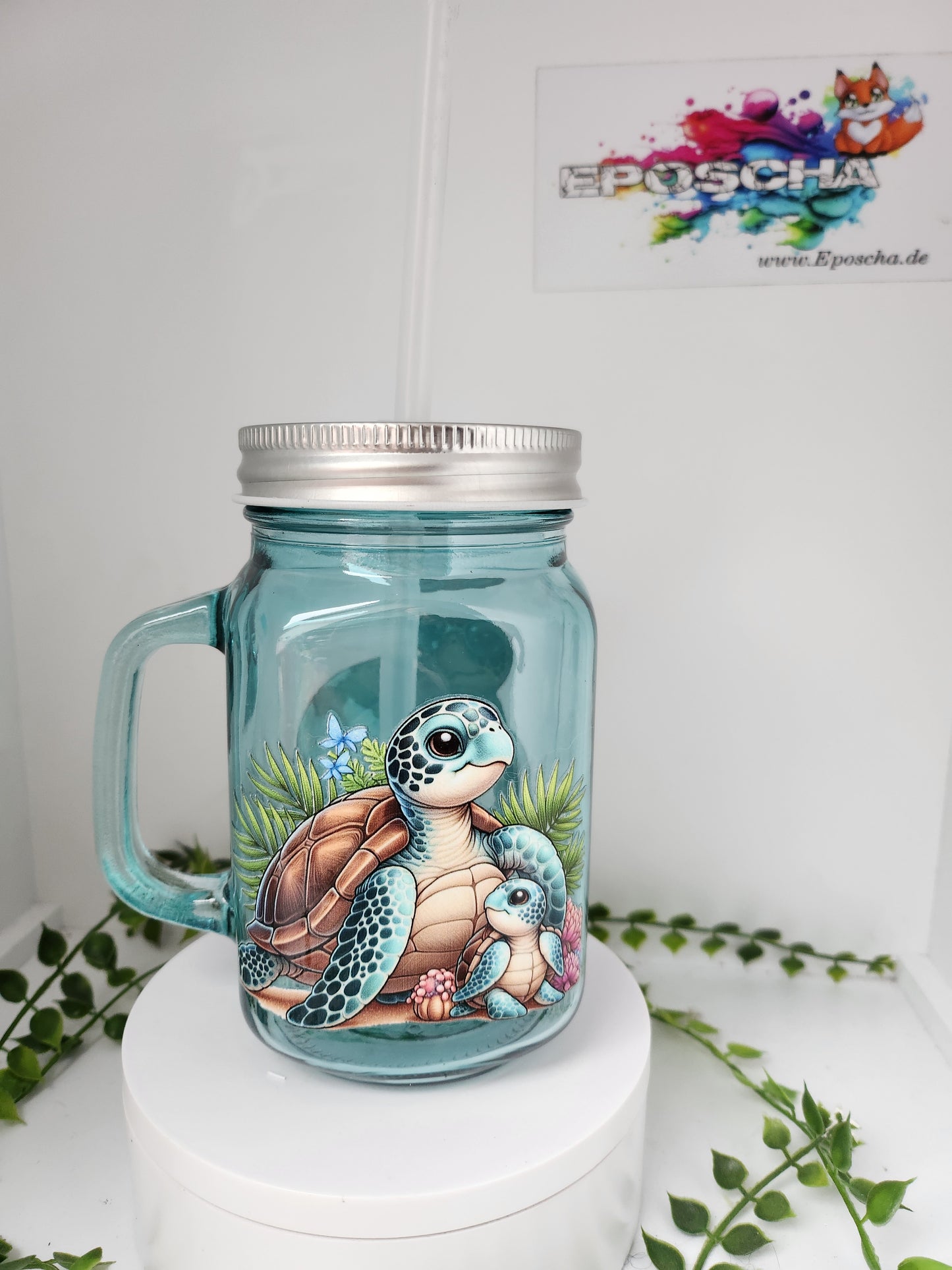 Trinkglas blue #schildkröte