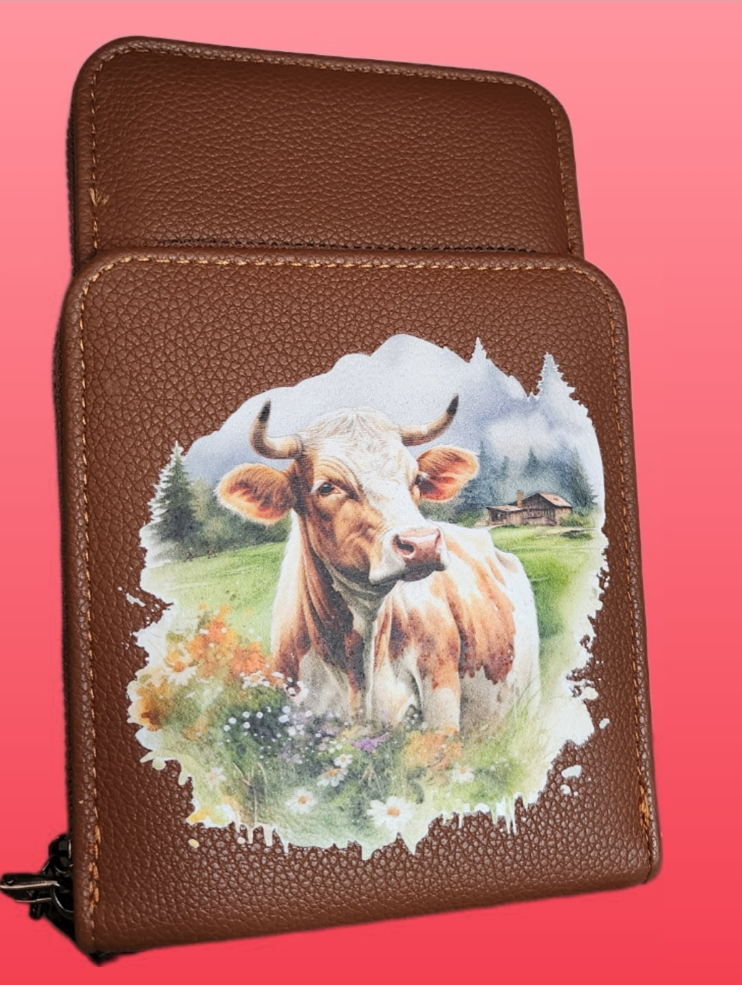 Tasche mit Handyfach - kuh